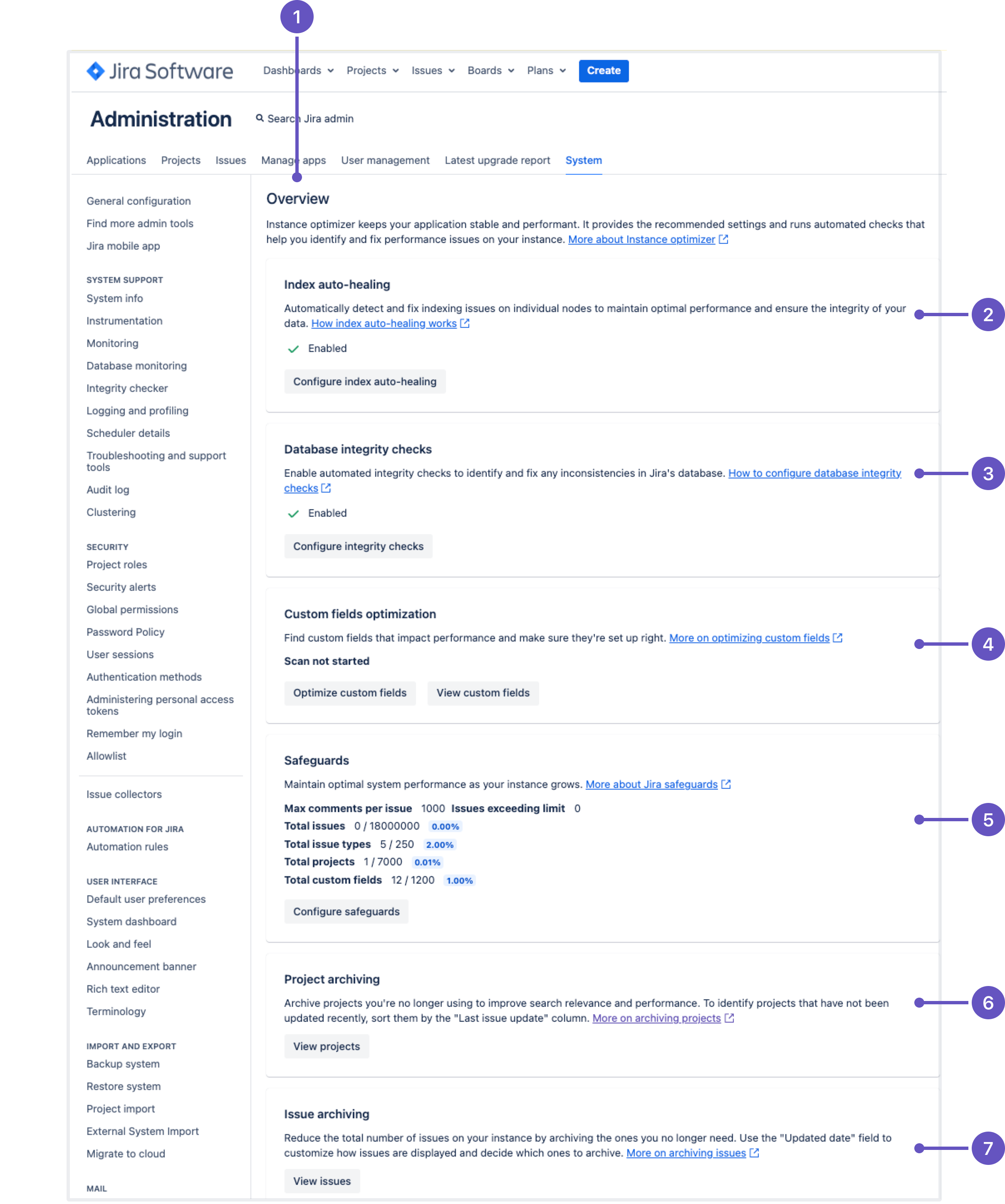 Overview page in the Instance Optimizer app