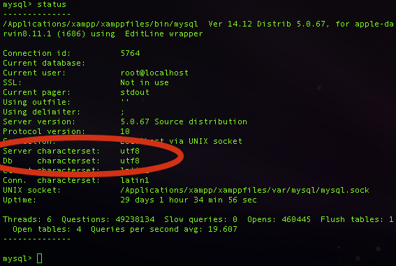 command line mysql create database utf8