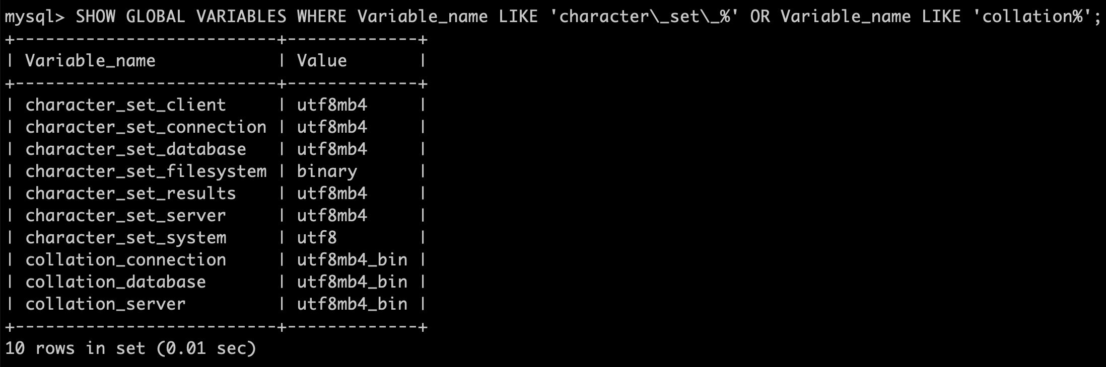 Utf 8 main. Longtext character Set utf8mb4 collate utf8mb4_General_ci.