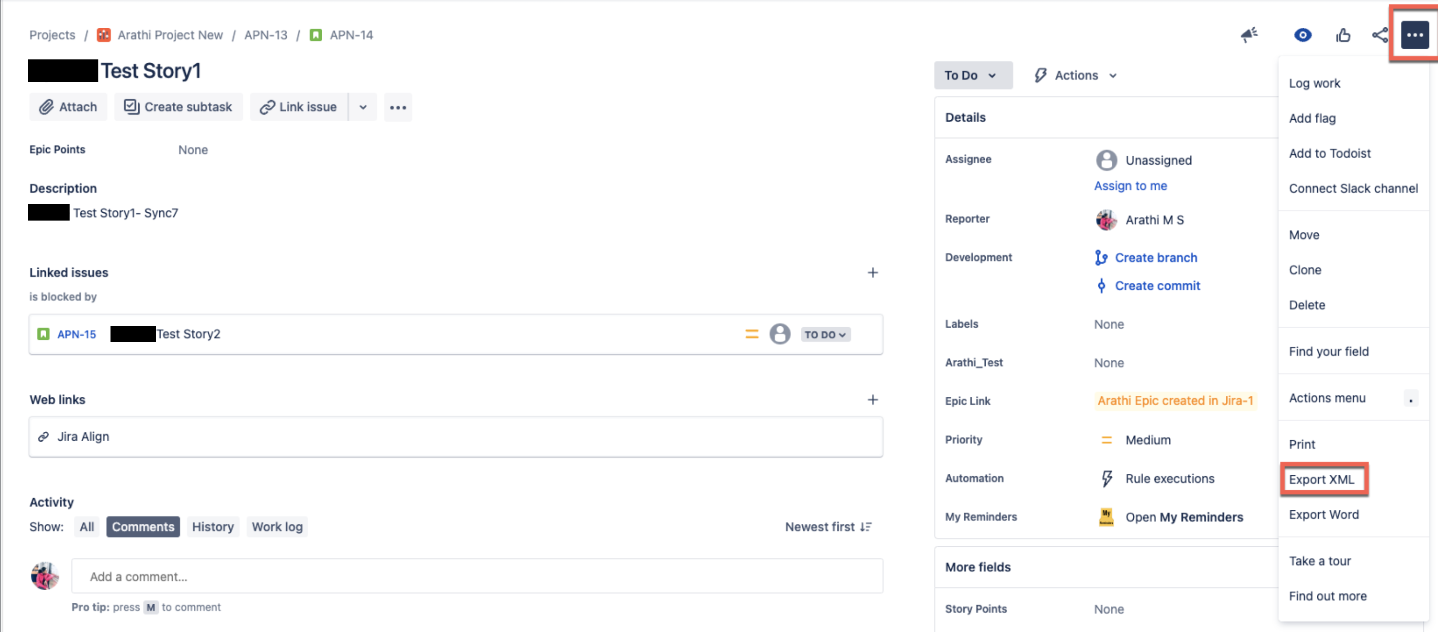 Steps to create a Story Link Report in Jira Align Atlassian Support