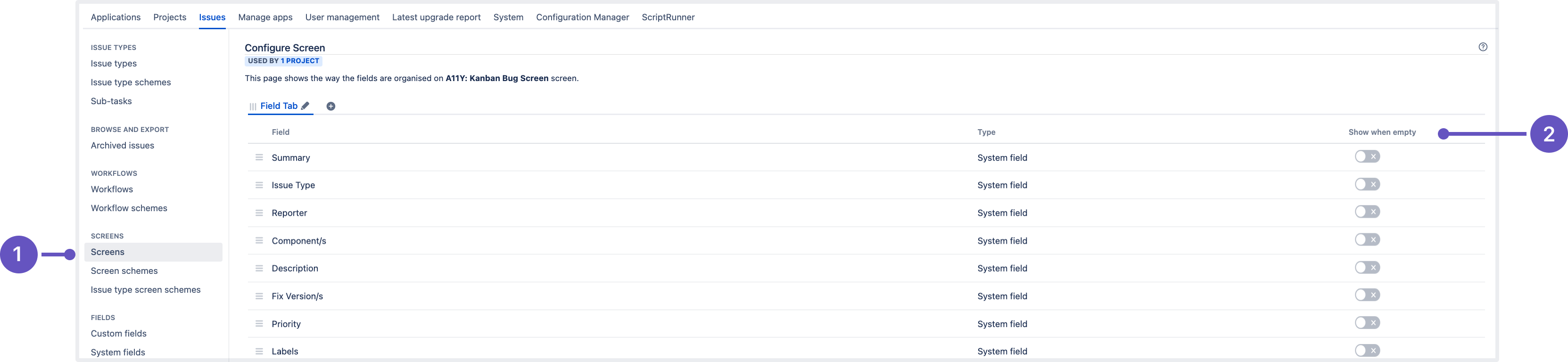 Configuration on the instance level