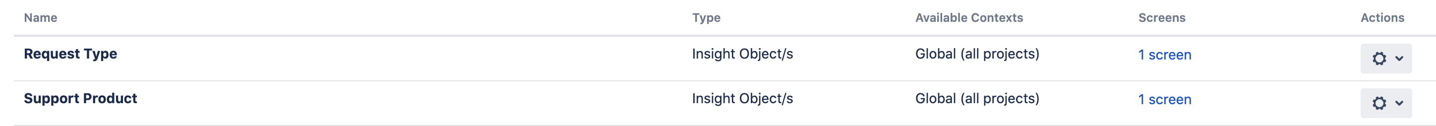 Insight カスタム フィールド