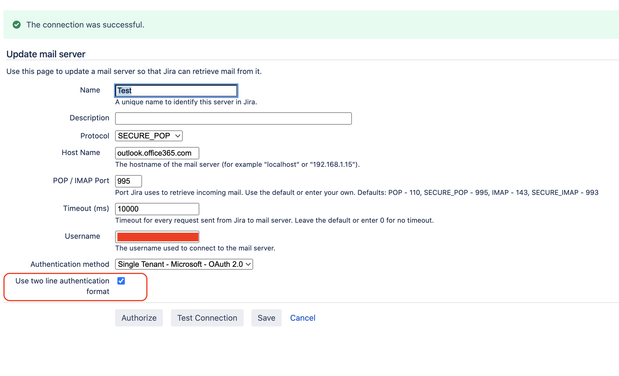 Jira Mail Handlers Or Service Management Mail Handlers Cannot Be Configured Using Oauth 2 0 The Authorization Or Connection Test Fails Jira Atlassian Documentation