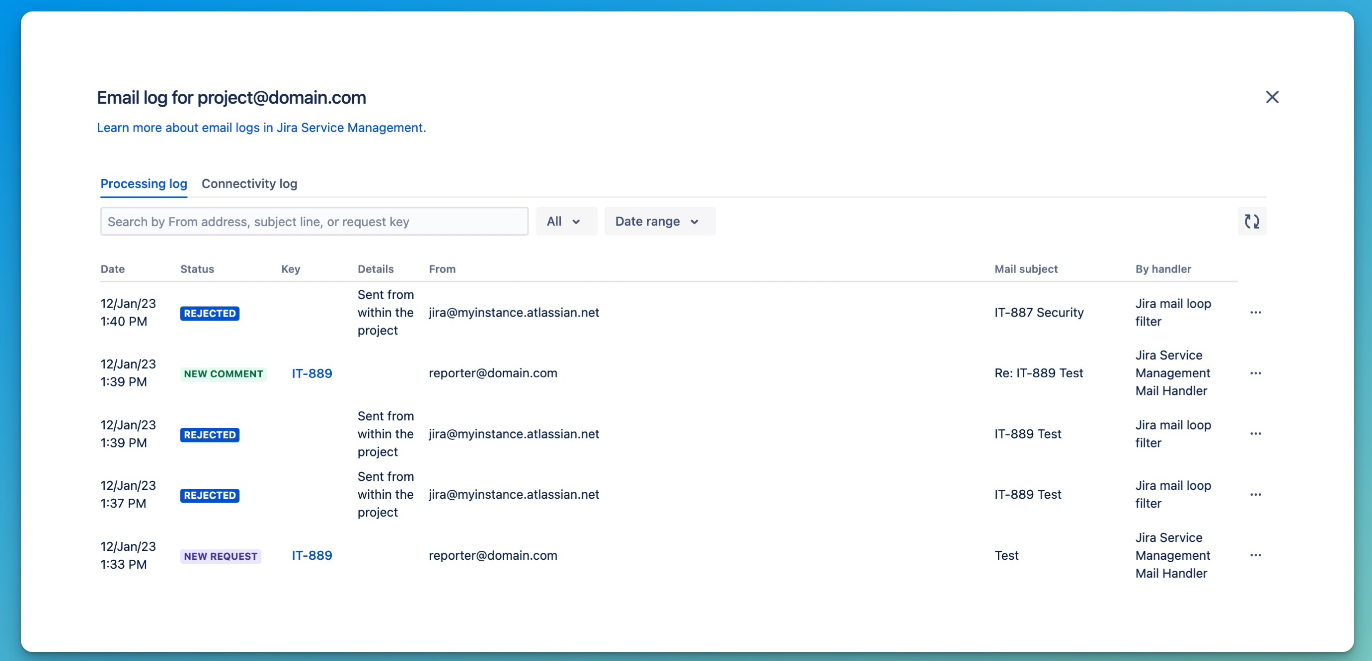 Email requests REJECTED due to Jira mail loop filter Jira Atlassian
