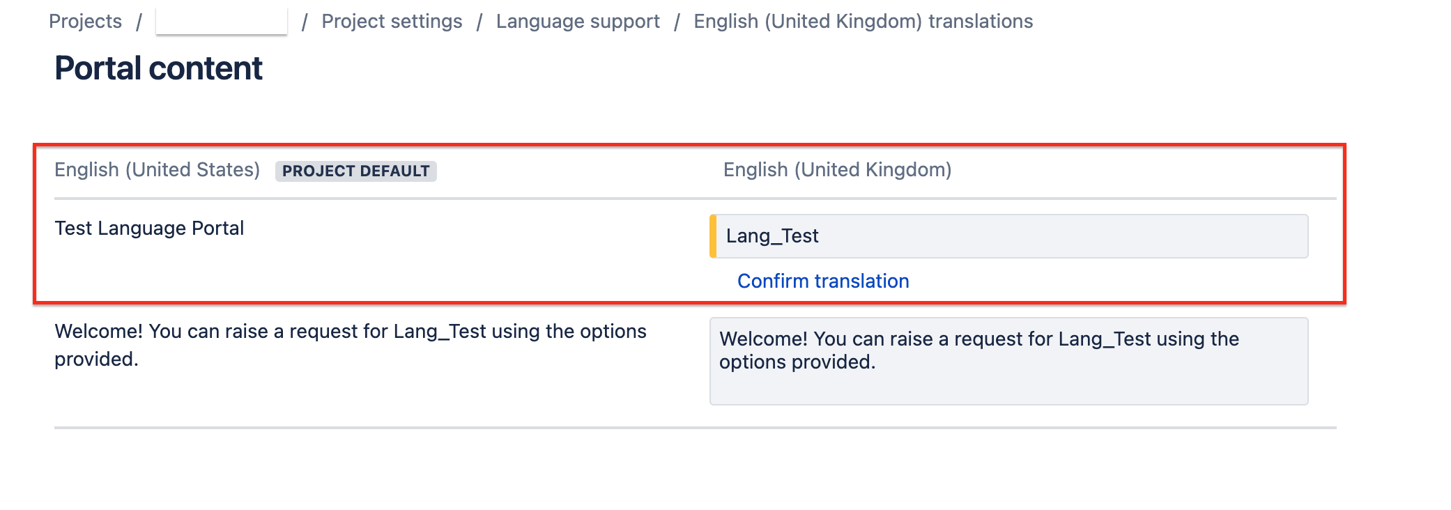 Why is the Portal name showing a different wording in the Customer