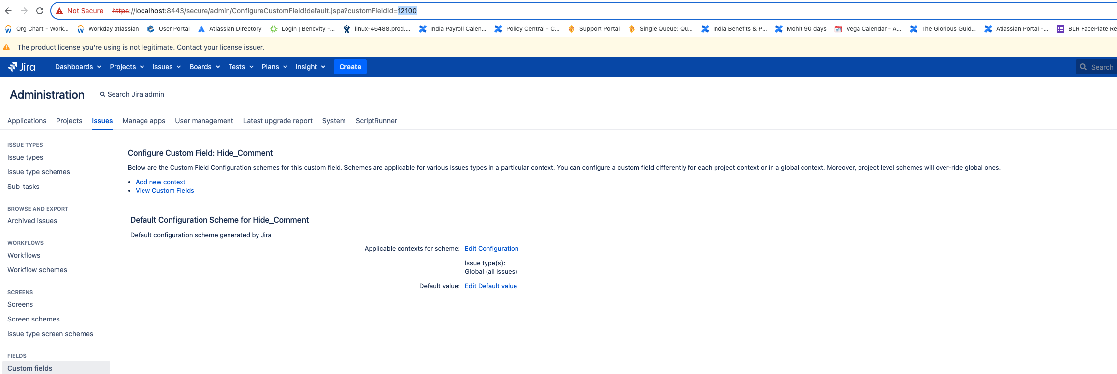 How to hide comment field on some transition screens? Jira