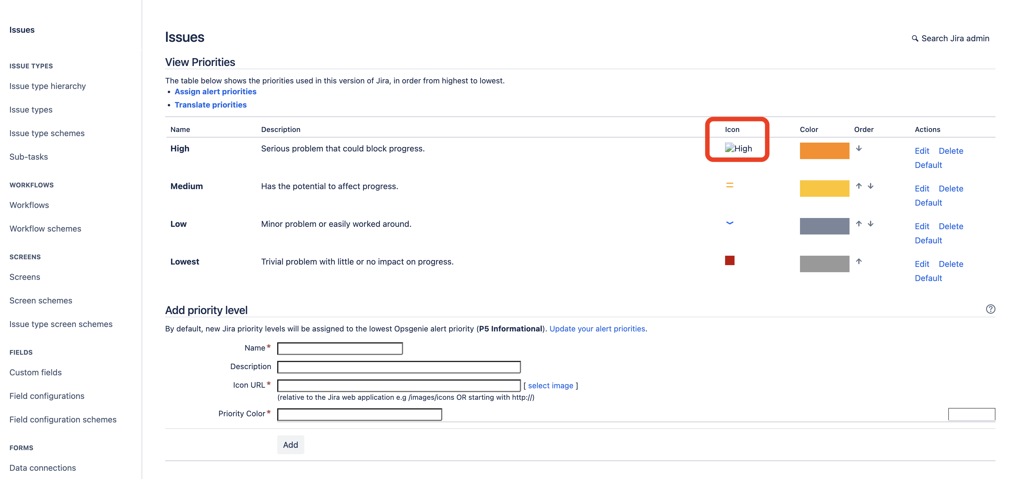 How to change the Icon for Priorities field | Jira | Atlassian ...