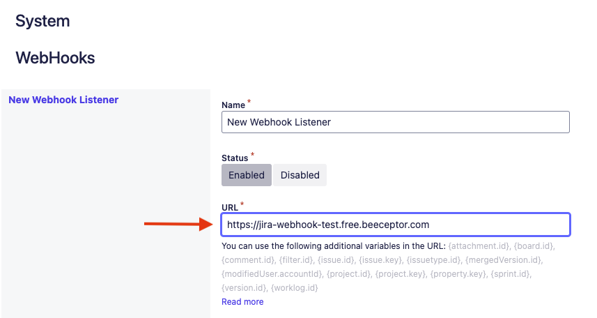 jira webhook リード