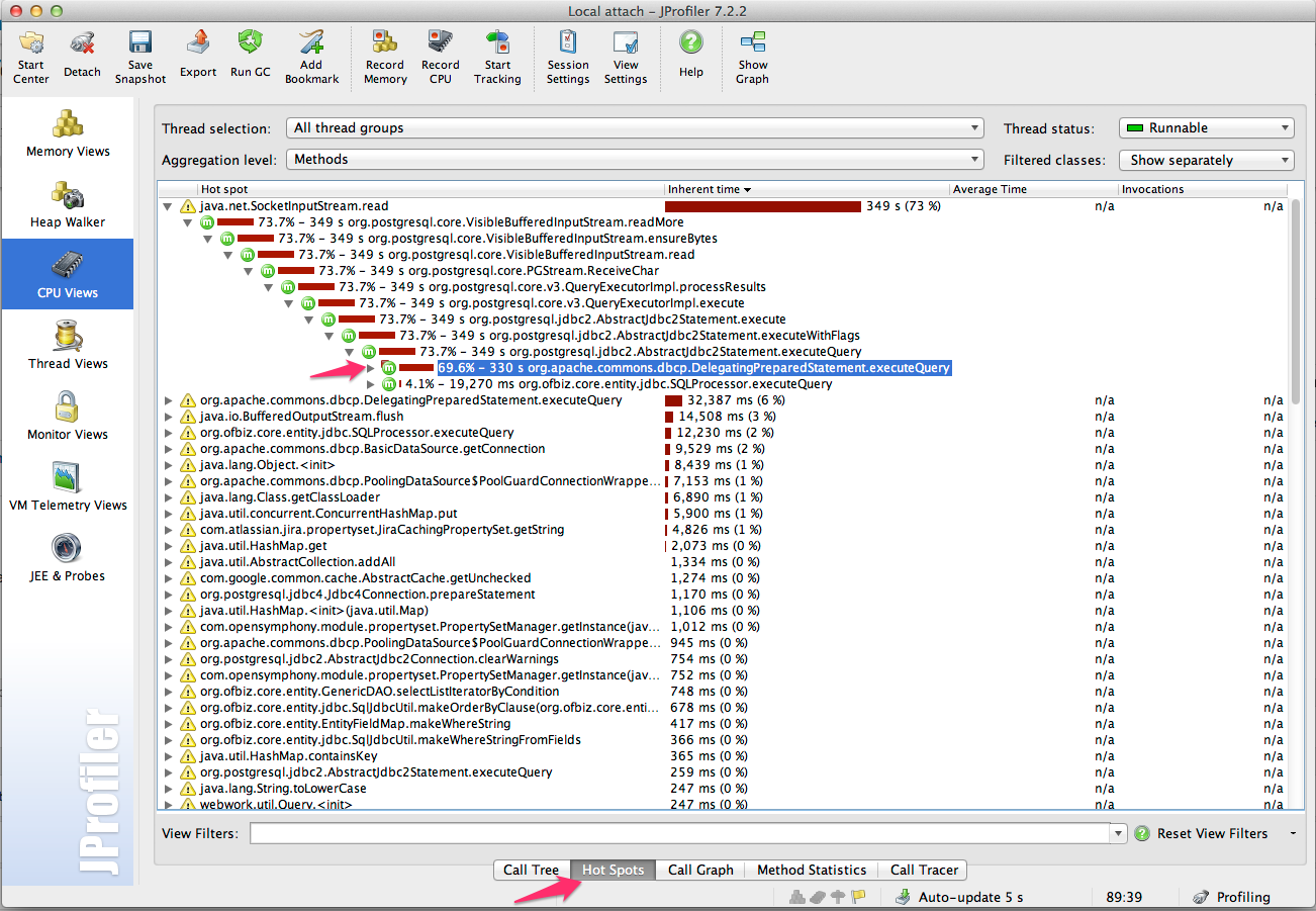 jprofiler performance analysis