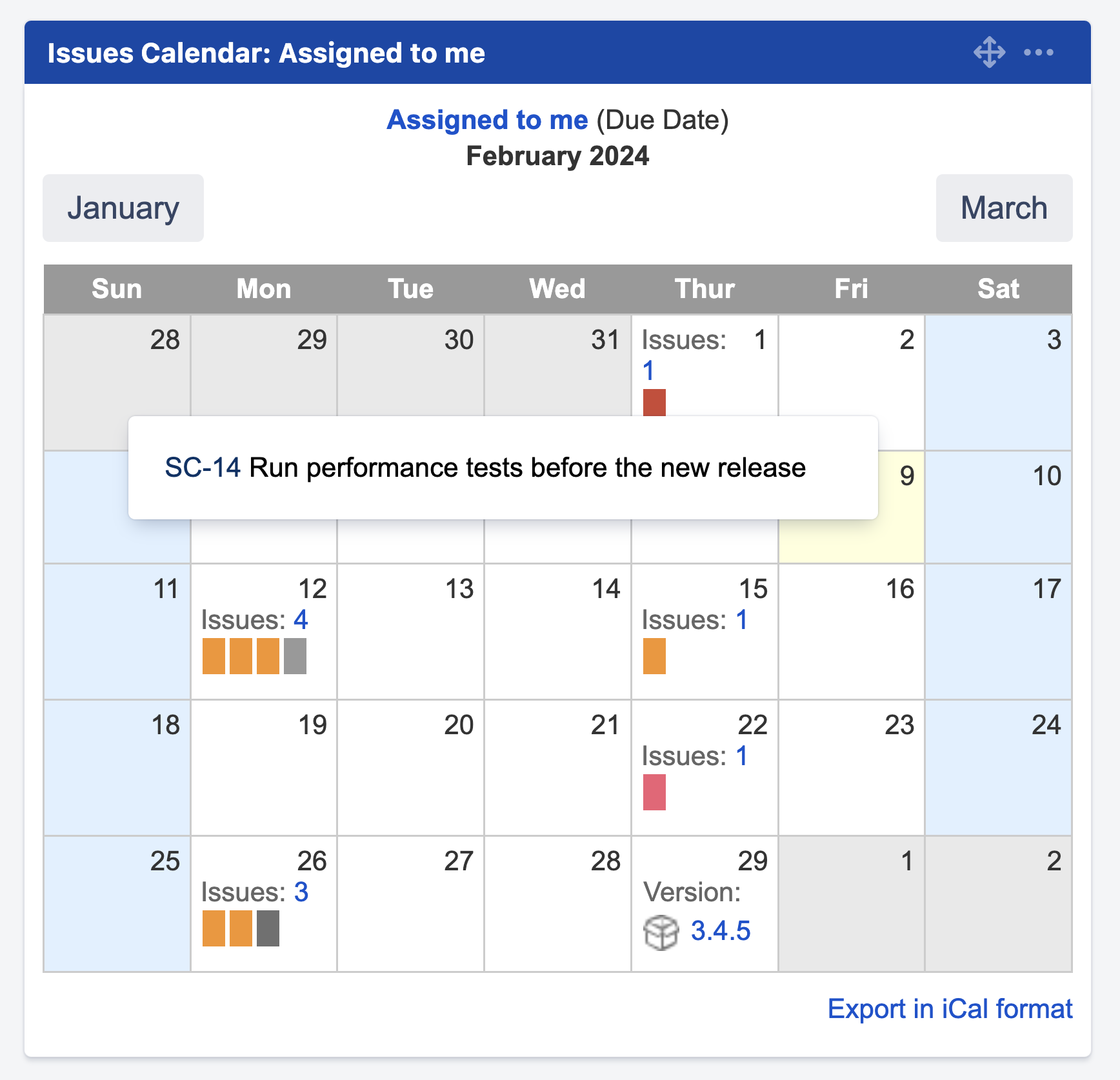 JIRA Calendar Plugin Jira Atlassian Documentation