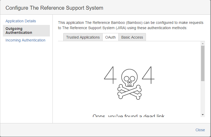 Outgoing Authentication Shows 404 Error Message Via Application Links Configuration Jira Atlassian Documentation