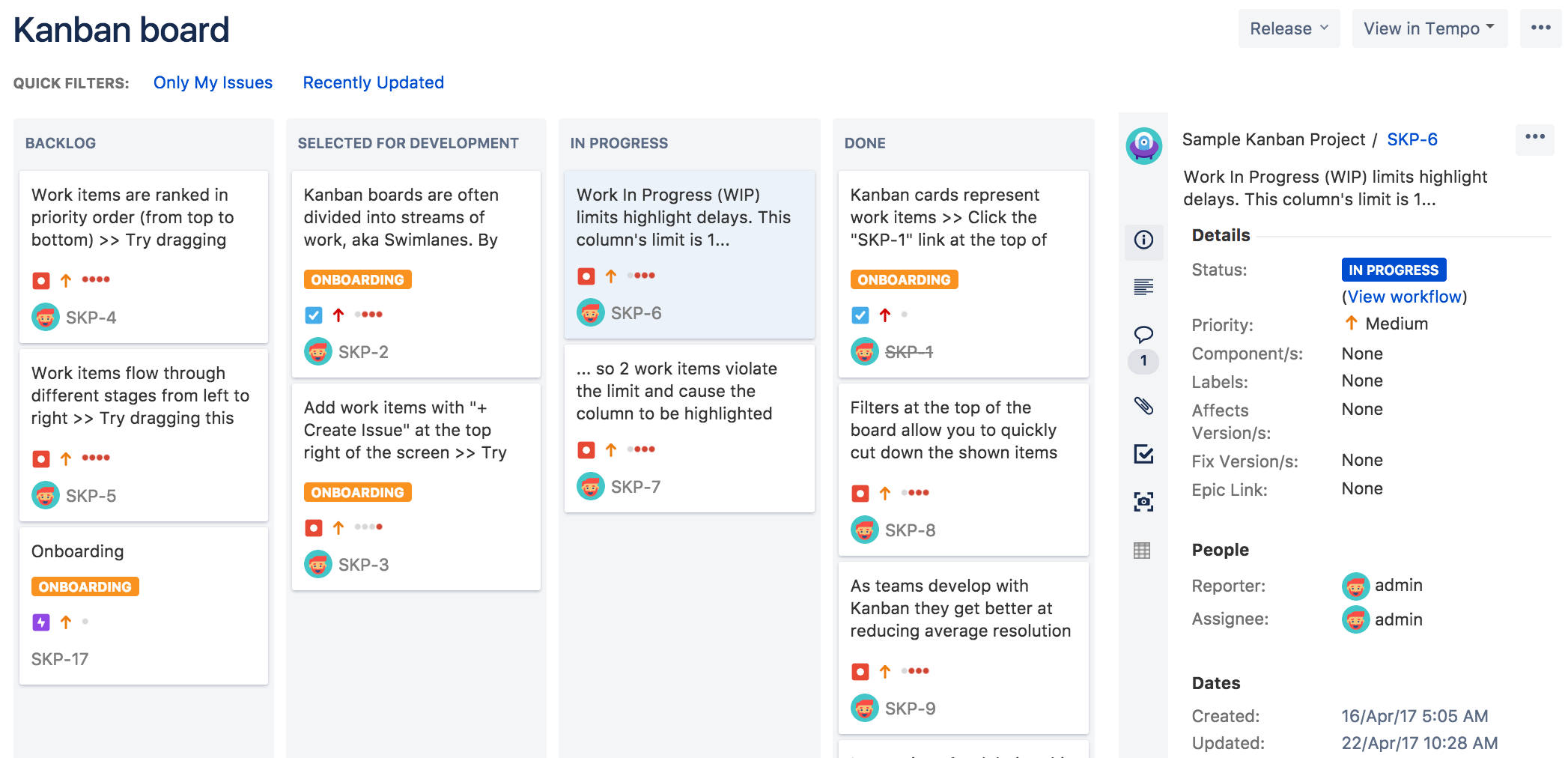 Monitoring work in a Kanban project Atlassian Documentation