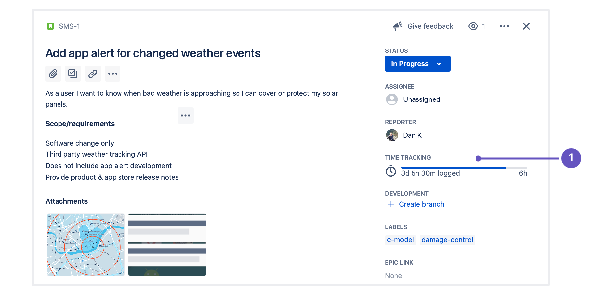 time tracking field in jira