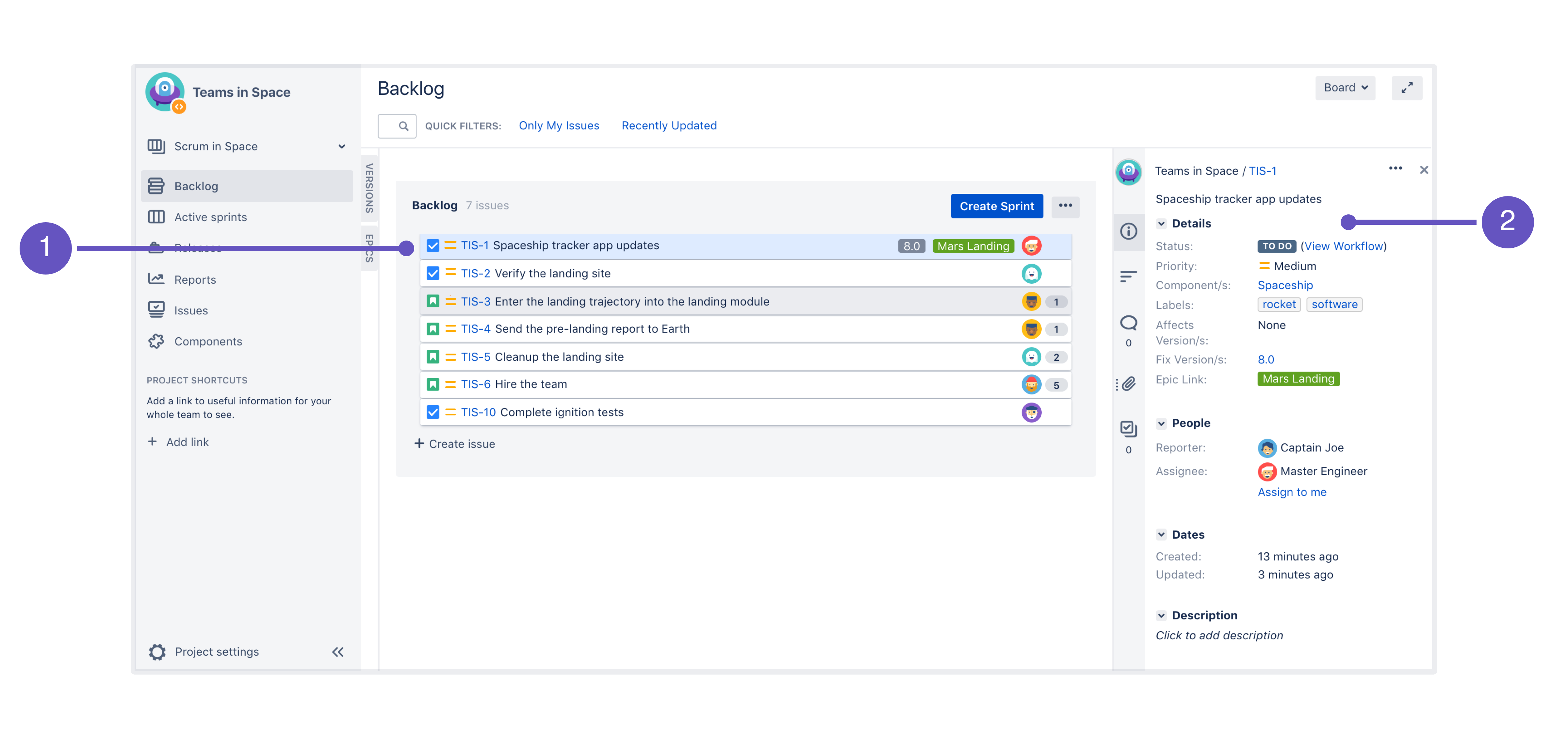 バックログの作成 Jira Software Data Center および Server 8 19 アトラシアン製品ドキュメント