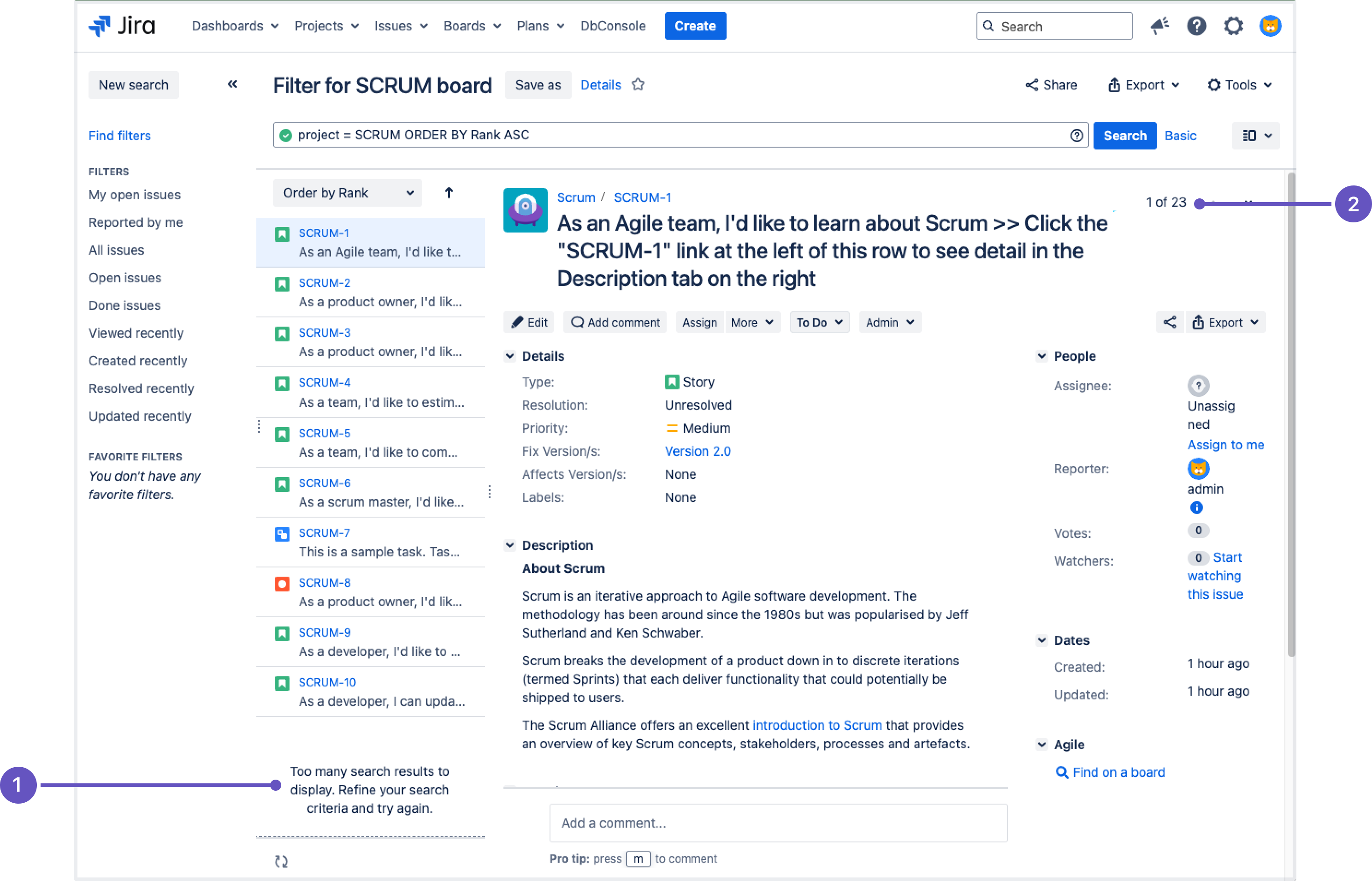 エラー メッセージと x of y インジケーターの画像