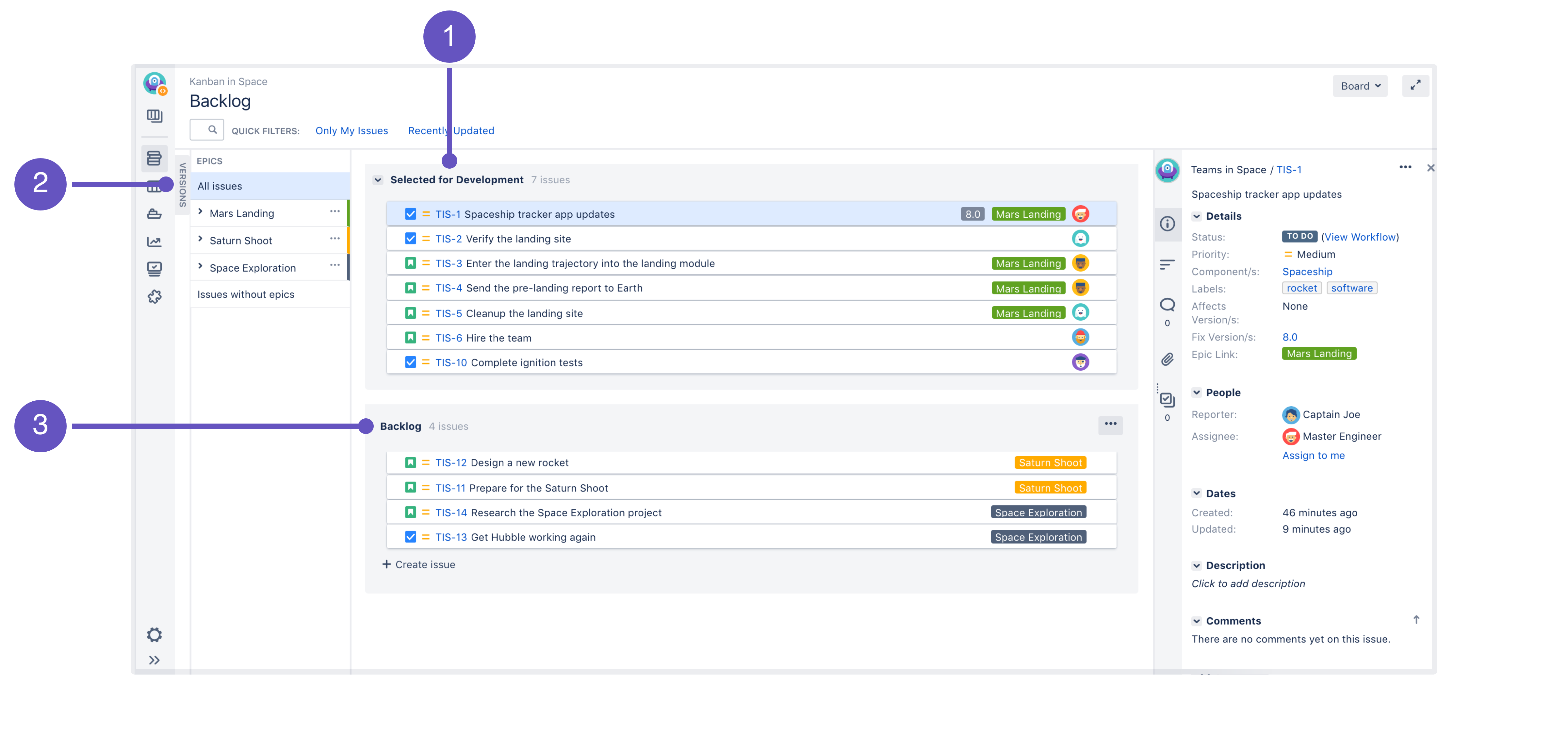 create issue in kanban board jira