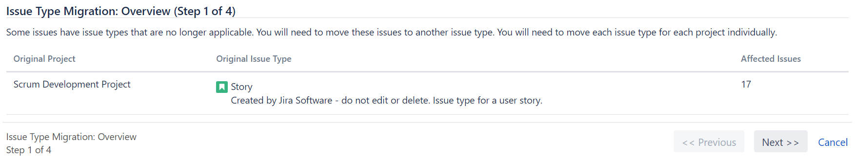 Issue type migration overview