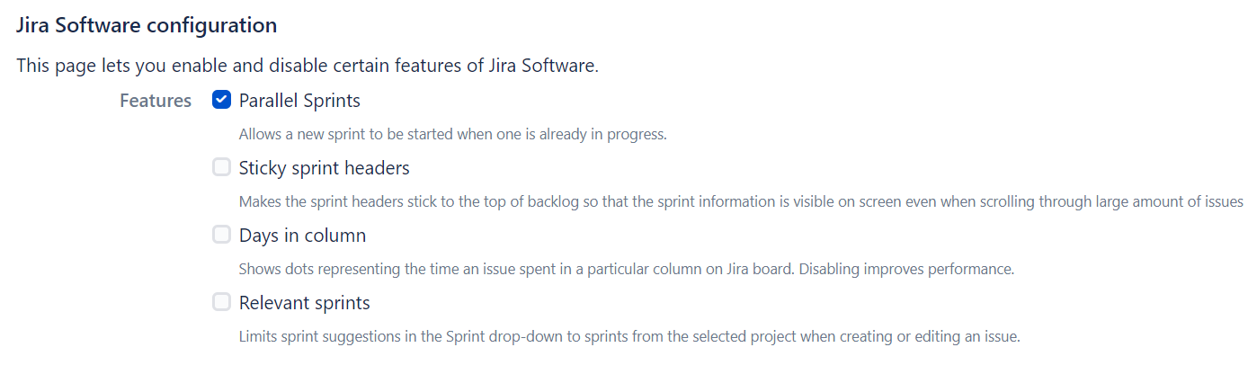 並行スプリントの設定 並行スプリントの設定
