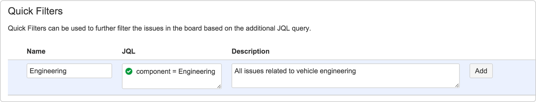 Sample quick filter. Sample quick filter.