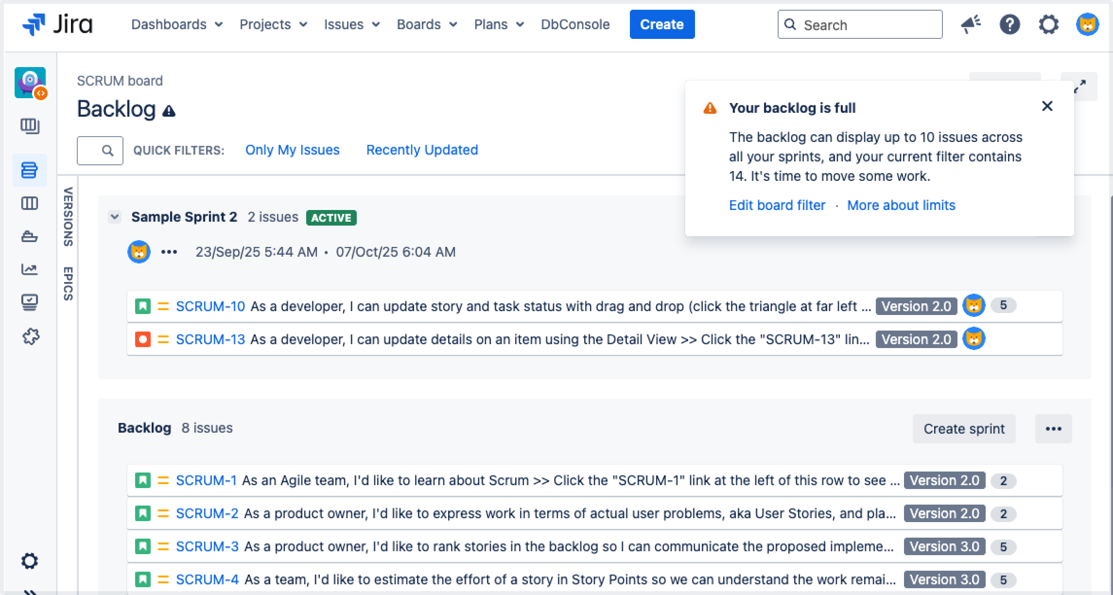 表示制限を超えたことを知らせる通知フラグが付いたボードの画像