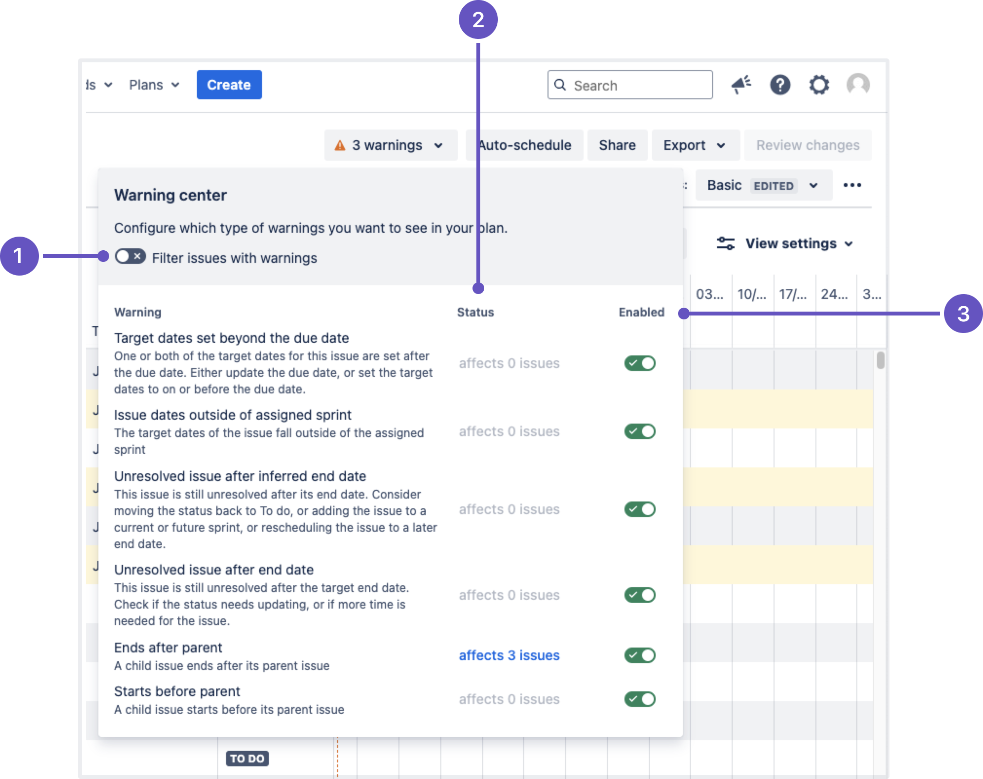 警告センター メニュー 警告センター メニュー