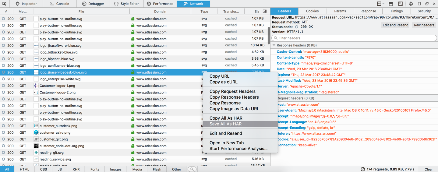 Generating Har Files And Analyzing Web Requests Atlassian Support Atlassian Documentation