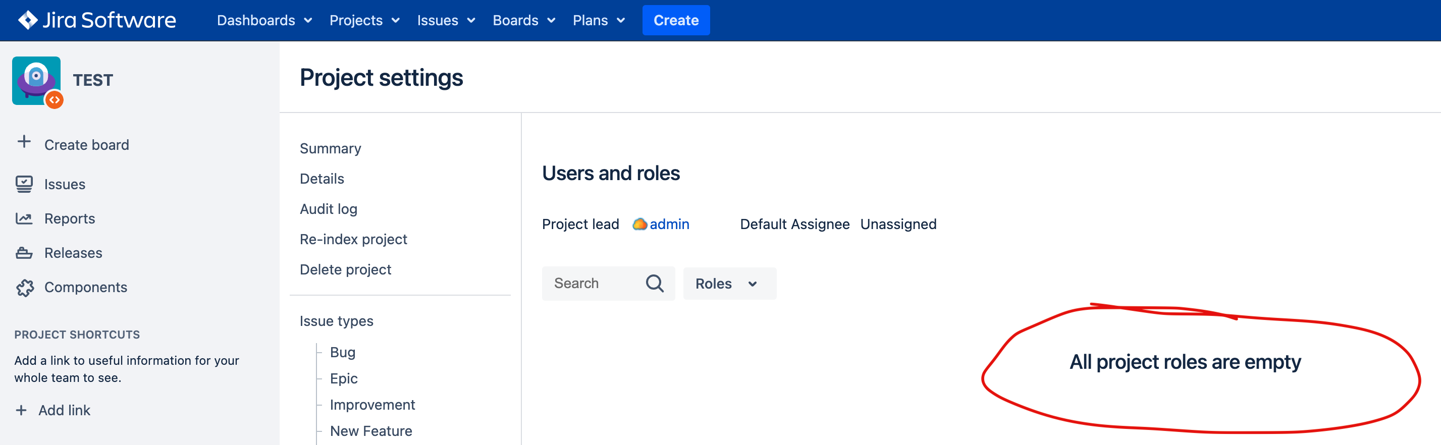 Error in the Jira UI