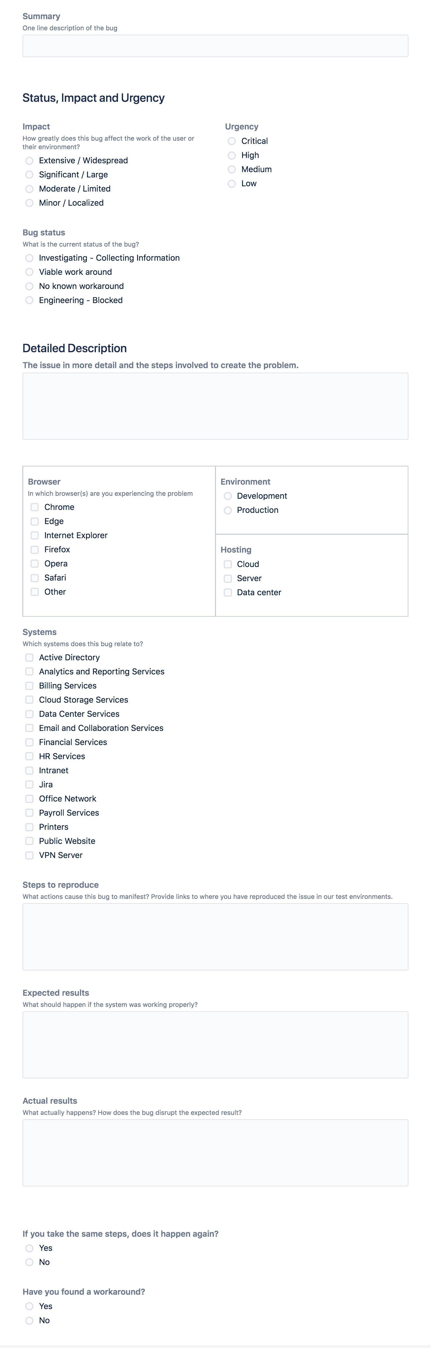 Software use case: Bug checklist | Atlassian Support | Atlassian ...