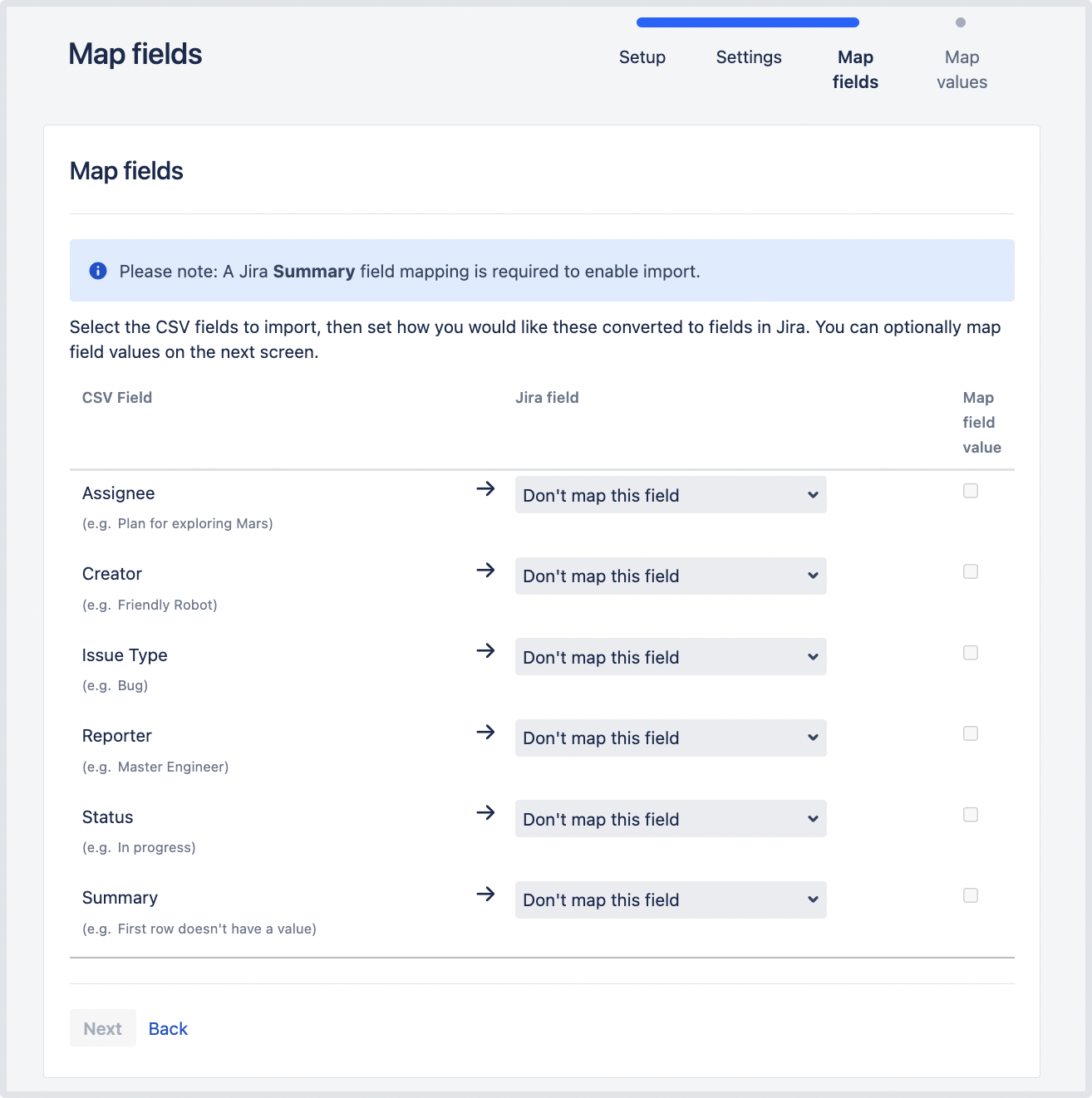 CSV File Import Non Admin Map Fields 