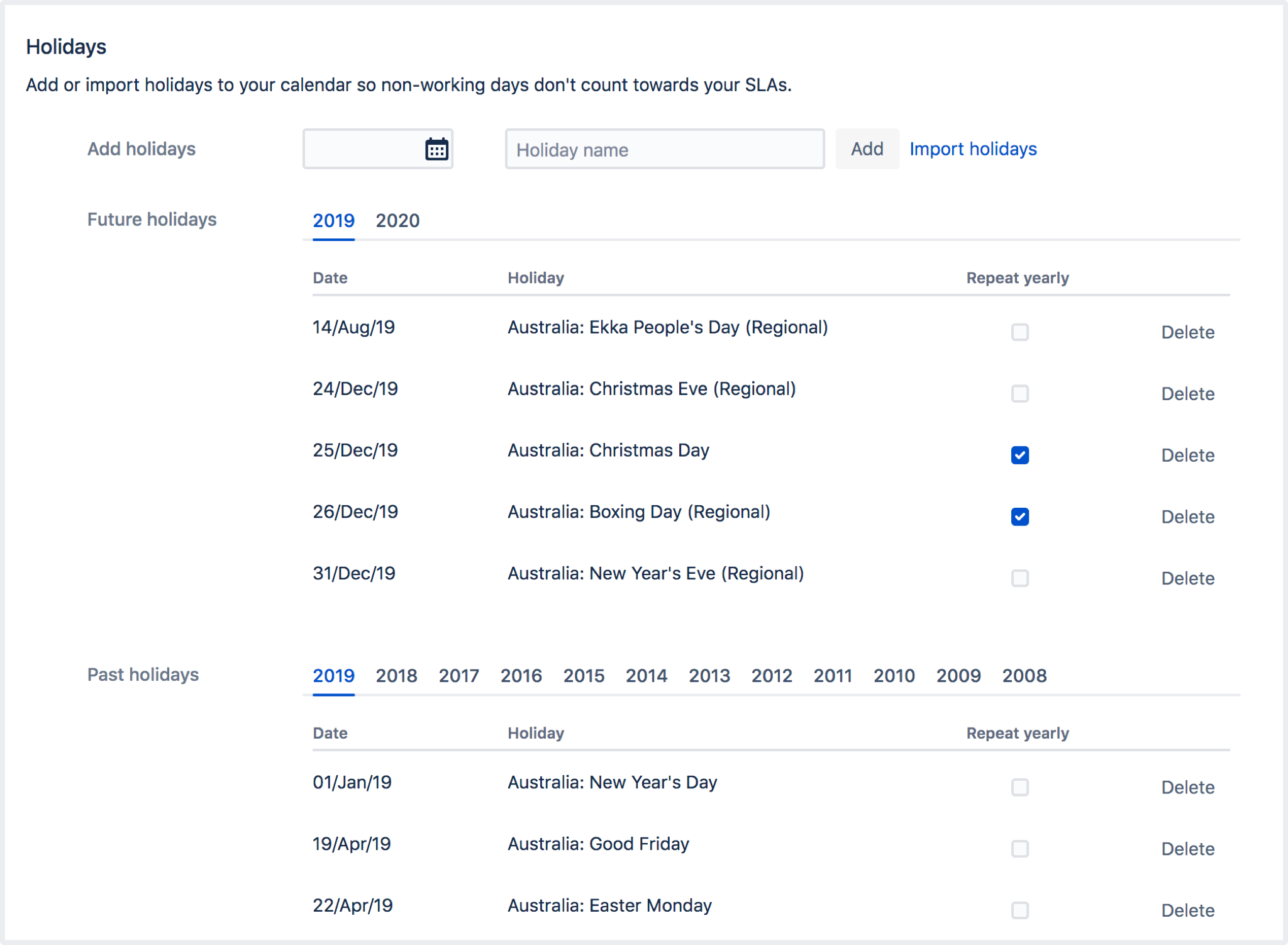 Create And Edit Sla Calendars Jira Service Management Data Center And Server 4 19 Atlassian Documentation