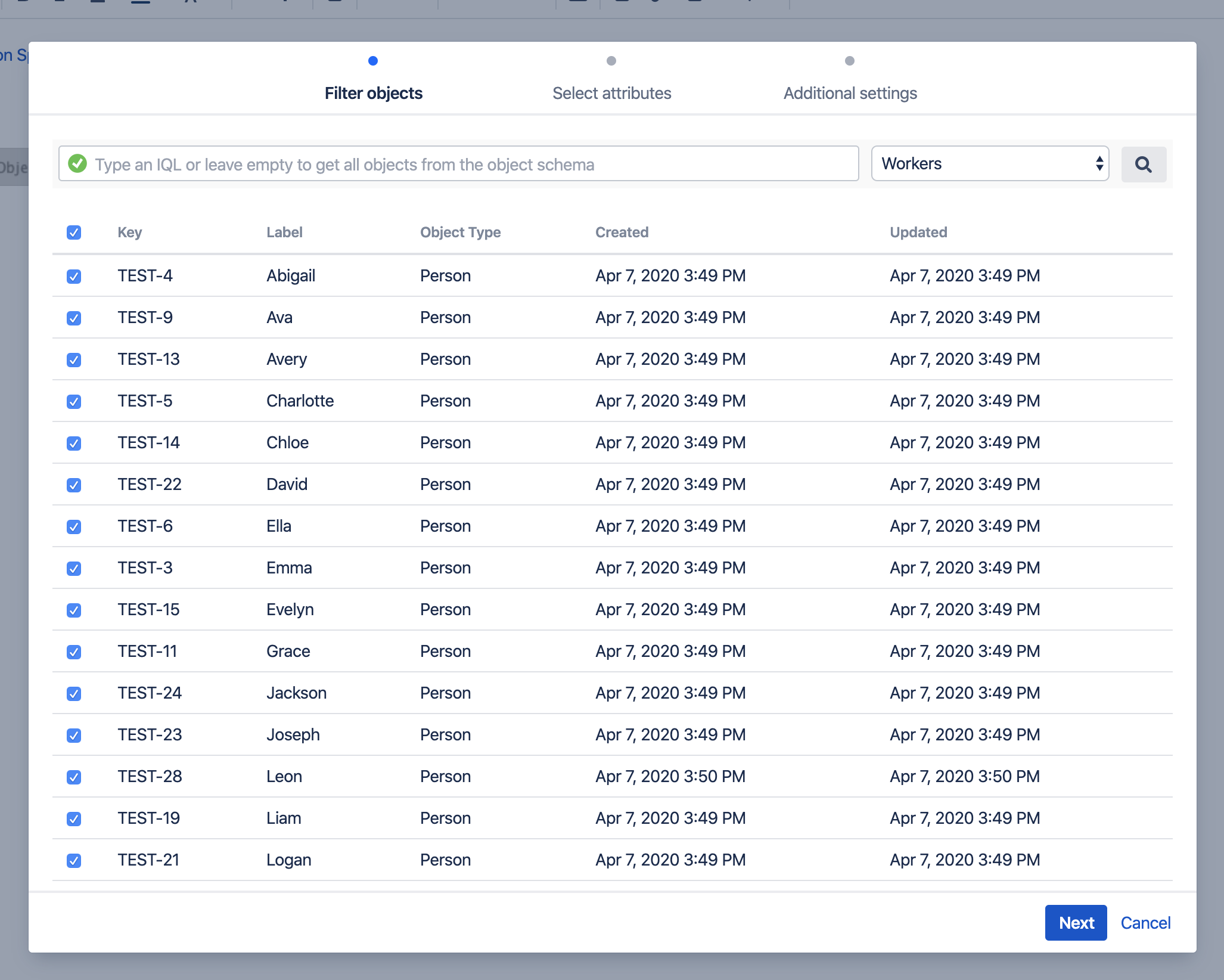 Objects filtered in Assets - Confluence Macro
