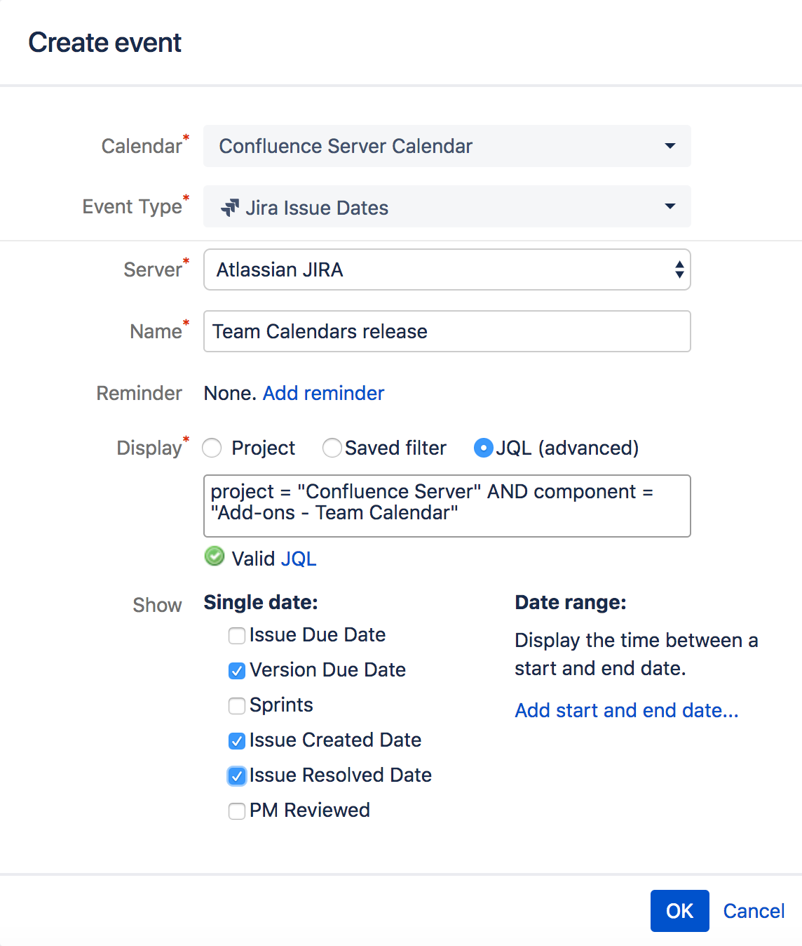 Add Jira Events Team Calendars Data Center 6 0 Atlassian Documentation