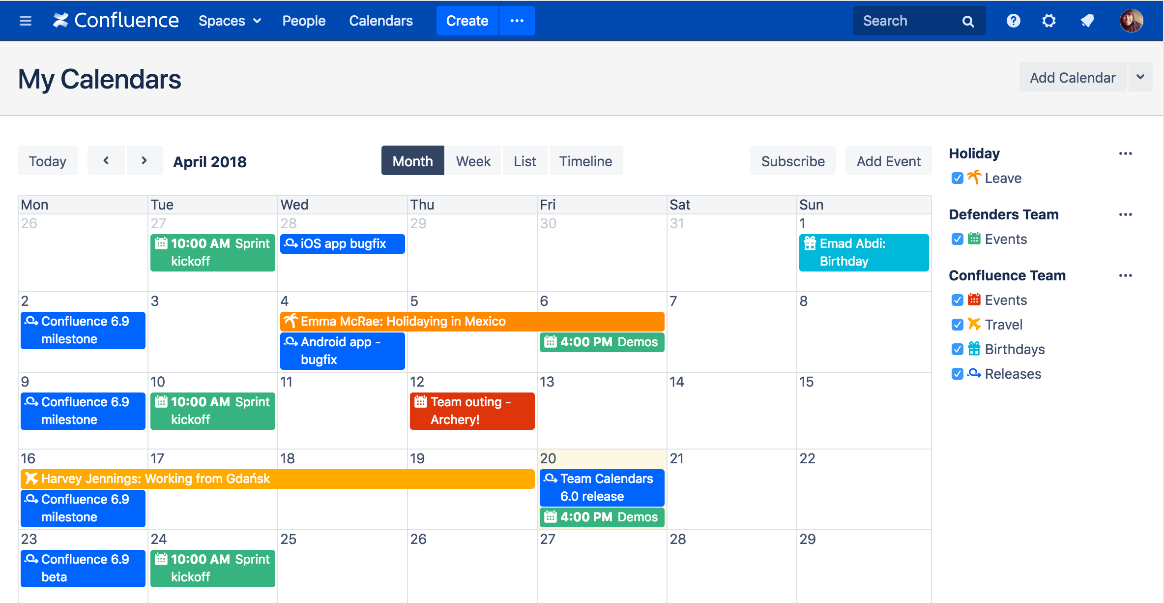 Team Calendars Quick Tour - Atlassian Documentation