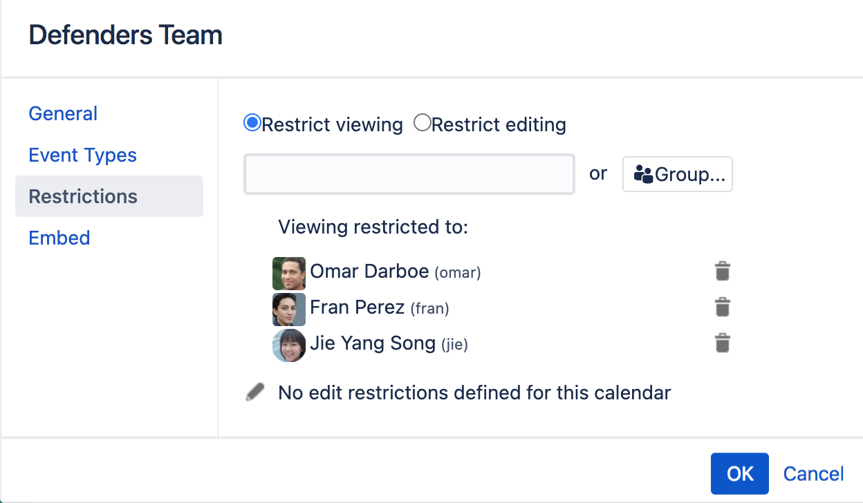 Restrict a Calendar Team Calendars Data Center 6 0 Atlassian